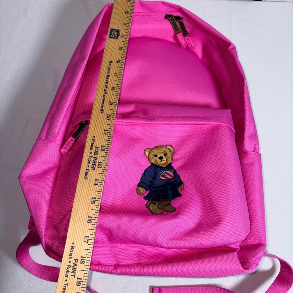 Polo Ralph Lauren Backpack OS Baja Pink New Embroidered Polo Bear 9AR149-AIL - Picture 6 of 15